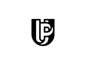 Lettre vers le haut Logo de typographie Pu initiale