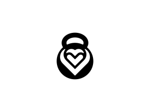 Letra V Logotipo De Amor Con Pesa Rusa