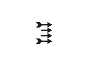 Letter E Arrow Monogram Gestalt
