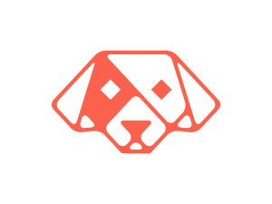 Logo de chien à tête géométrique