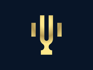 Trophy Letter U Logo