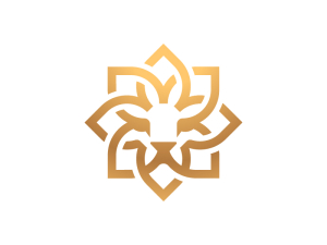 Lion Flower Luxury Logo