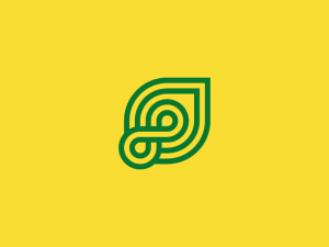 Logotipo moderno de hoja infinita