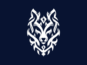 Wolf Tribal Ornament Logo