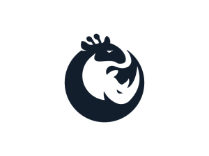 Logotipo De Jirafa Y Rinoceronte
