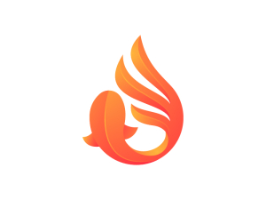 Logo de flamme de poisson