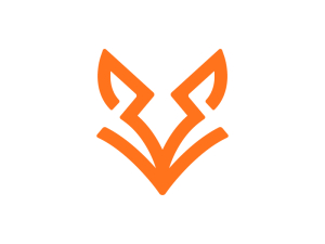Logotipo de arte lineal de cabeza de zorro