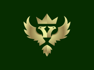 Goldenes Phoenix-Löwen-Logo