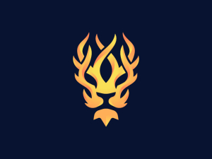 Lion Flame Tribal Logo