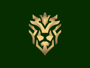 Goldenes futuristisches Löwe-Logo