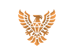 Goldenes Phönix-Diamant-Logo