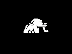 Logo d'éléphant blanc audacieux