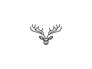 Logotipo De Ciervo Con Grandes Astas