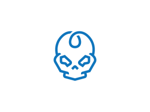 Logotipo De Calavera Azul Genial