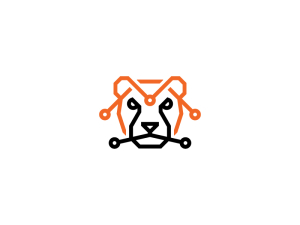 Logo de guépard cool
