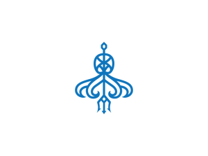 Logotipo De Pulpo Azul Océano