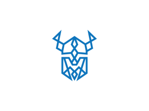 Logotipo vikingo de nudo nórdico azul