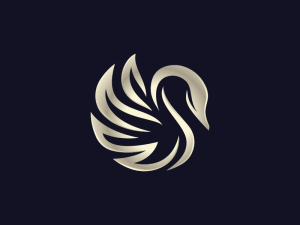 Logo de luxe en or cygne