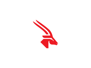 Logotipo de antílope rojo atrevido