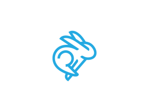 Blue Bunny Rabbit Logo