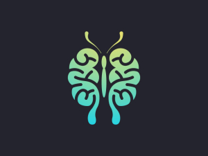 Logotipo De Cerebro De Mariposa