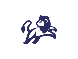 Niedliches Löwe-Sprung-Logo
