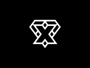 Logo emblématique du monogramme de diamant de la lettre X