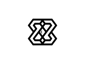 شعار حرف Z الماسي الكريستالي الأيقوني