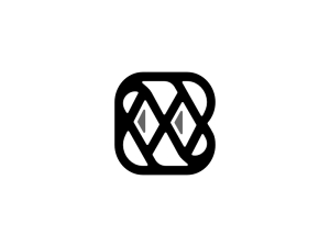 Letra B Diamante Logotipo Icónico Doble