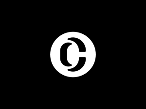 Buchstabe Oc, Anfangsbuchstabe Co, Negativraum-Logo