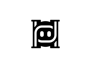 Buchstabe H Kopf Bot Logo