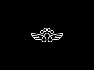 Logo de patte volante blanche