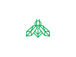 Logo d'abeille fraîche verte