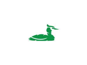 Logo de canard vert cool