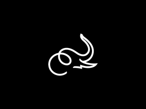 Line Head White Elephant Logo