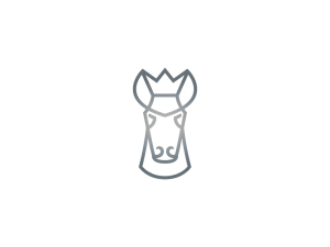 Logo de cheval de luxe argenté