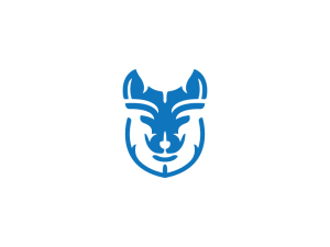 Auffälliges blaues Wolf-Logo