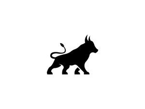 Logotipo de toro negro y atrevido