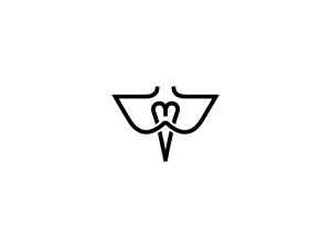 Logo noir cool de raie manta