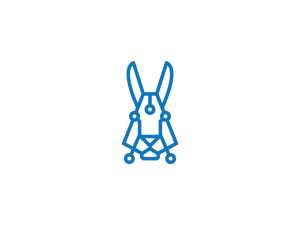 Logotipo De Conejo Azul Genial
