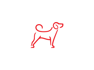 Logo de chien rouge