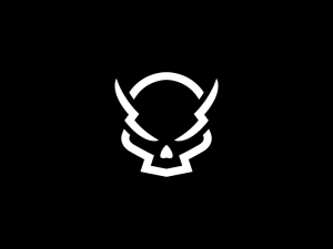 Teufels-weißes Totenkopf-Logo
