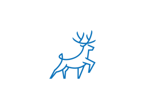 Großes blaues Hirsch-Logo