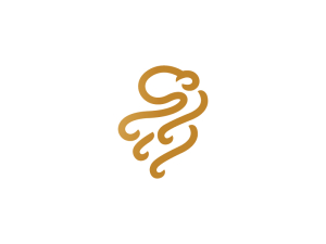 Logotipo del pulpo dorado