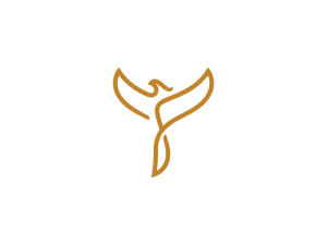 Lines Golden Phoenix Logo