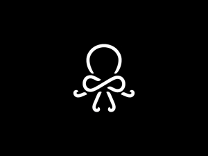 Cool White Octopus Logo