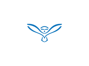 Logotipo del gran búho azul