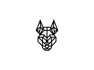 Modernes Logo mit schwarzem Wolfskopf