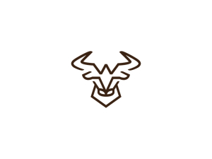 Logo de taureau brun sauvage