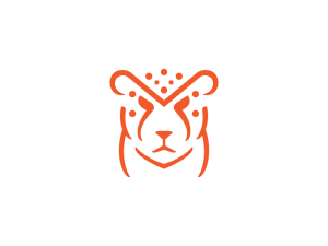 Logo de guépard de chat sauvage cool